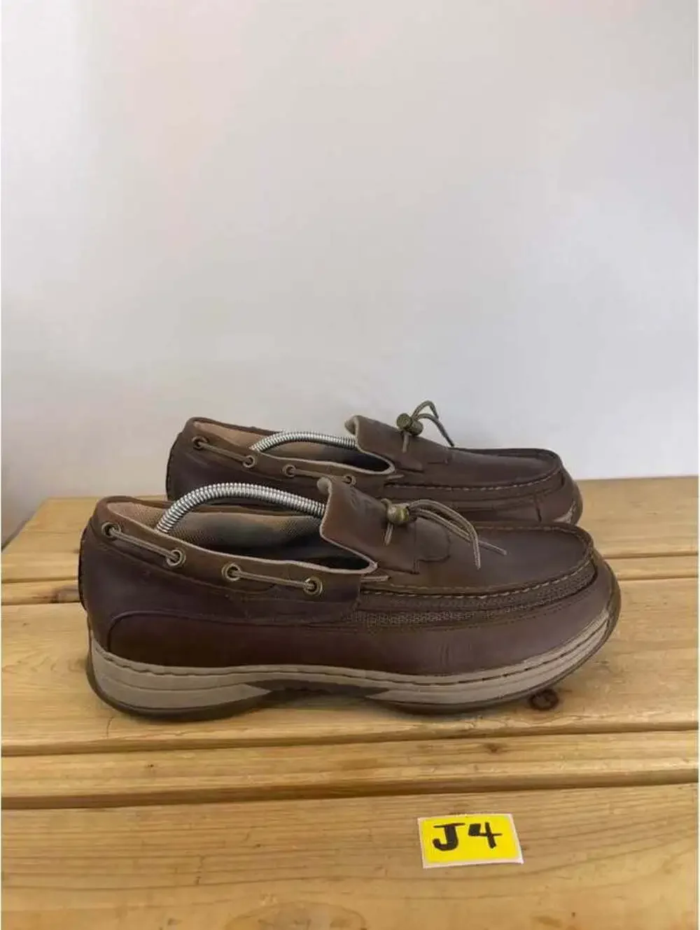 Cabela’s Guidewear Brown Leather Boat Shoes Men’s 12W Wide Toggle Slip